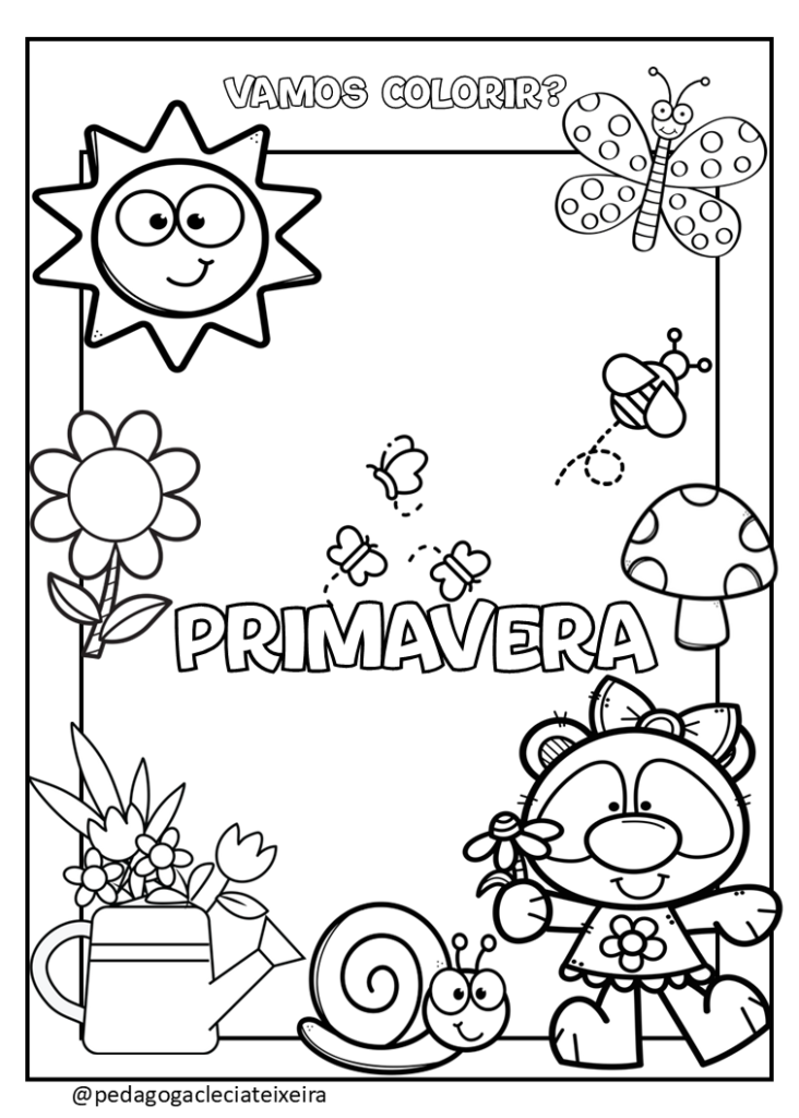 páginas para colorir primavera