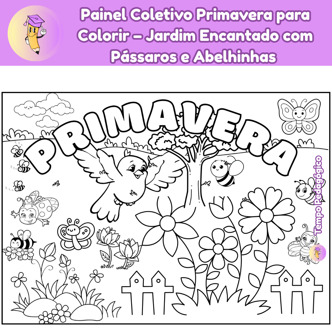 moldes de primavera para colorir