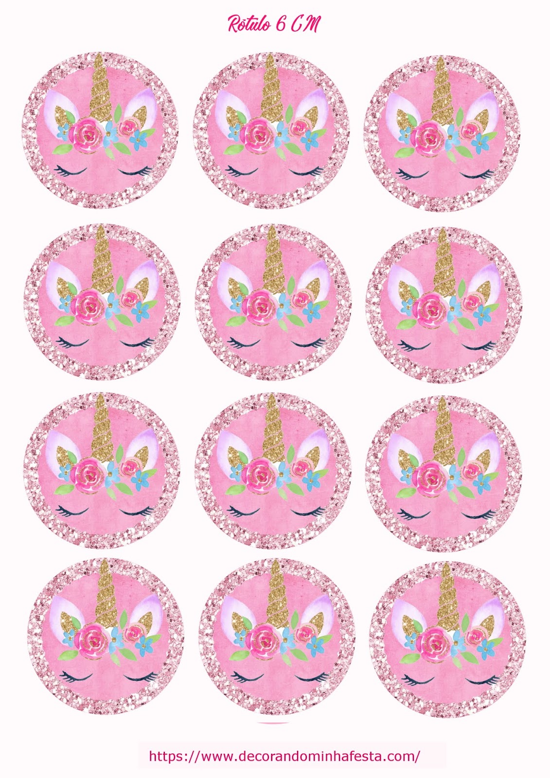 imagem de unicórnio fofo para imprimir