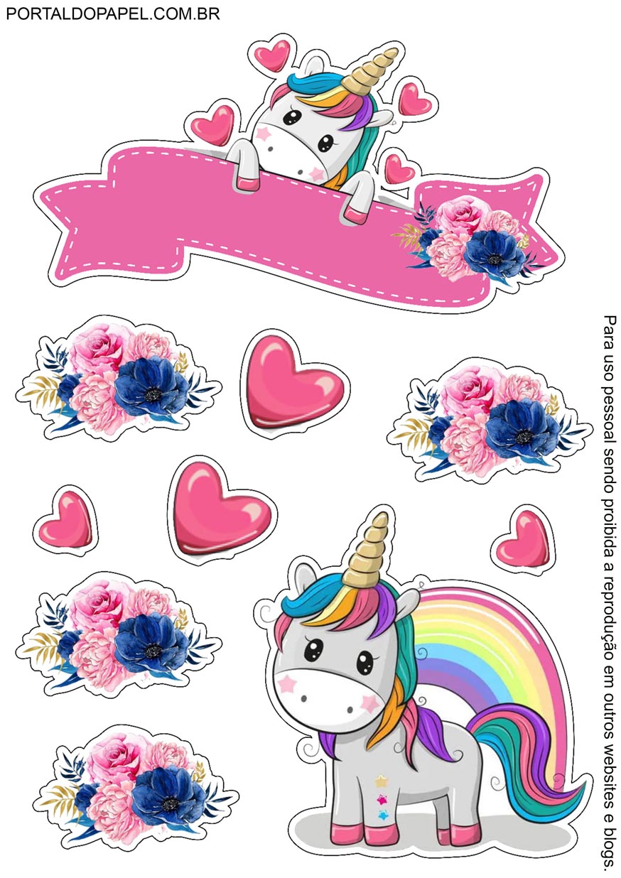 imagem de unicórnio fofo para imprimir