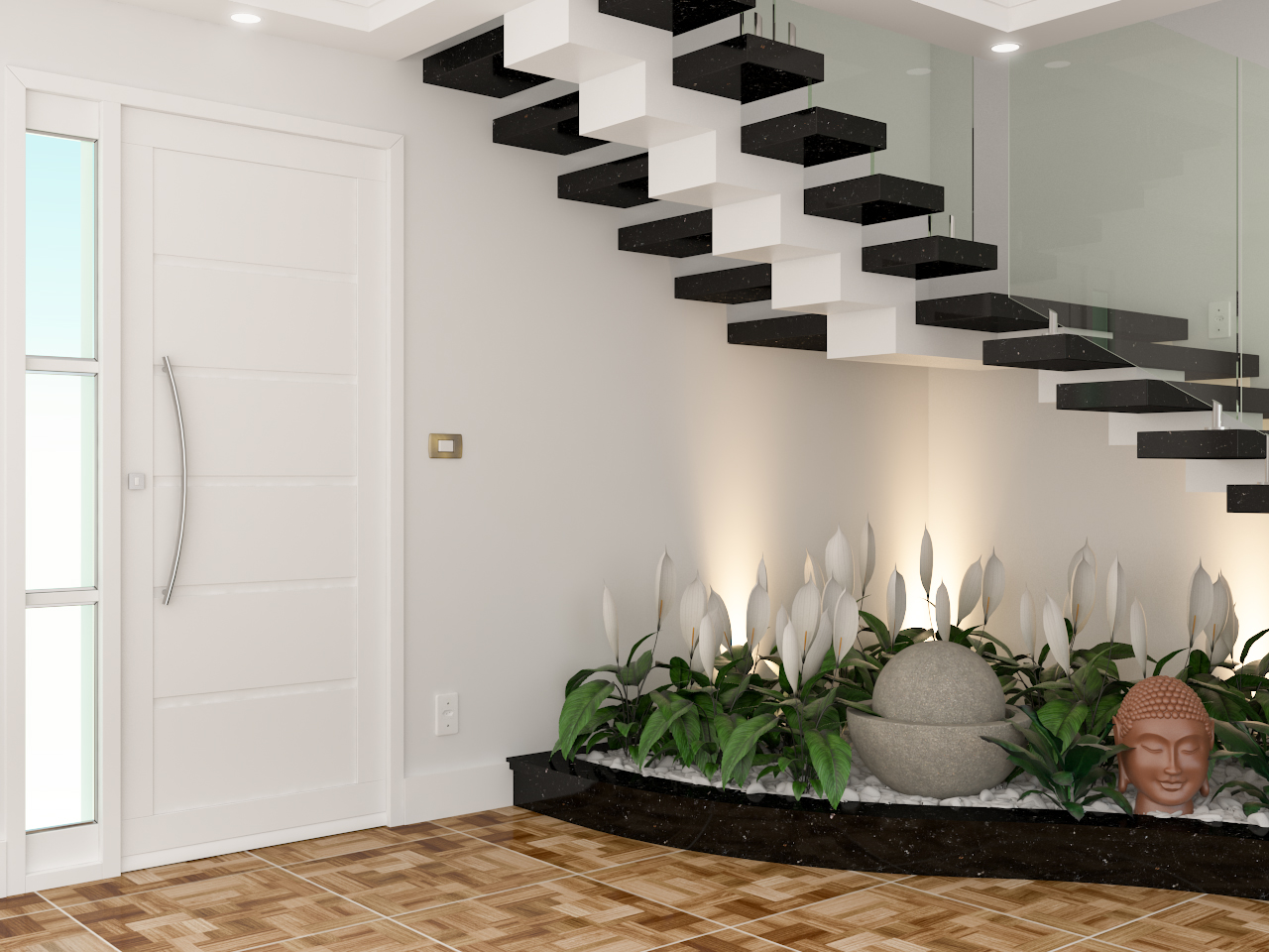 ideias de jardim de inverno embaixo da escada