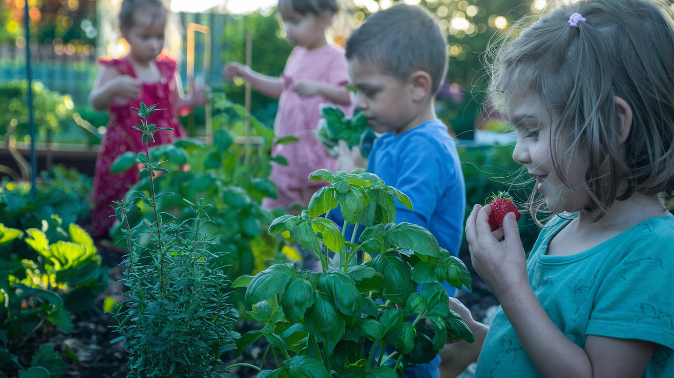 ideias de jardim sensorial para crianças pequenas