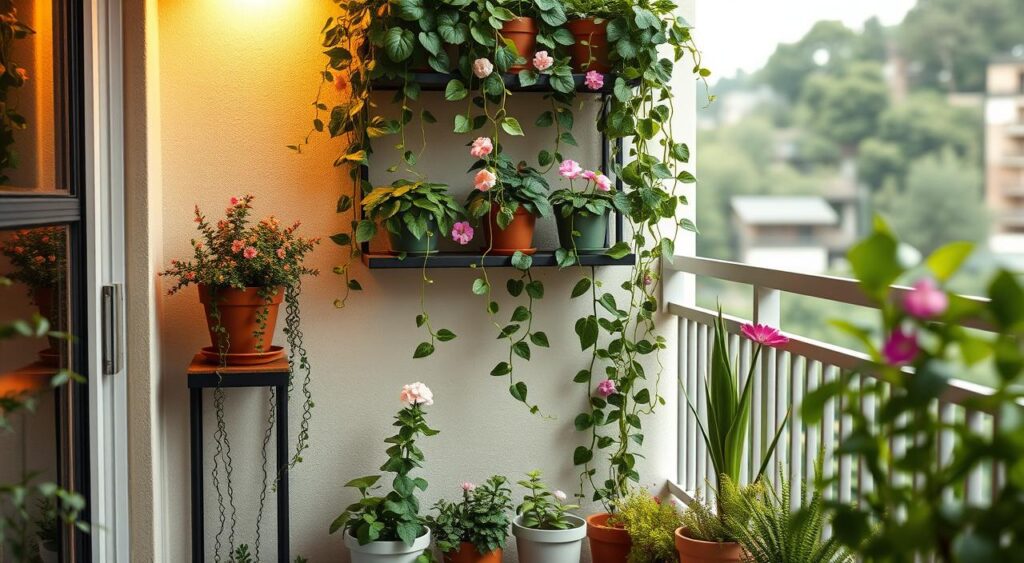 ideias de plantas para jardim vertical em varanda pequena com sol