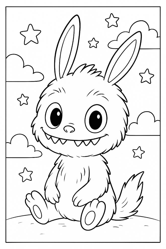 livro de colorir labubu vs desenhos avulsos