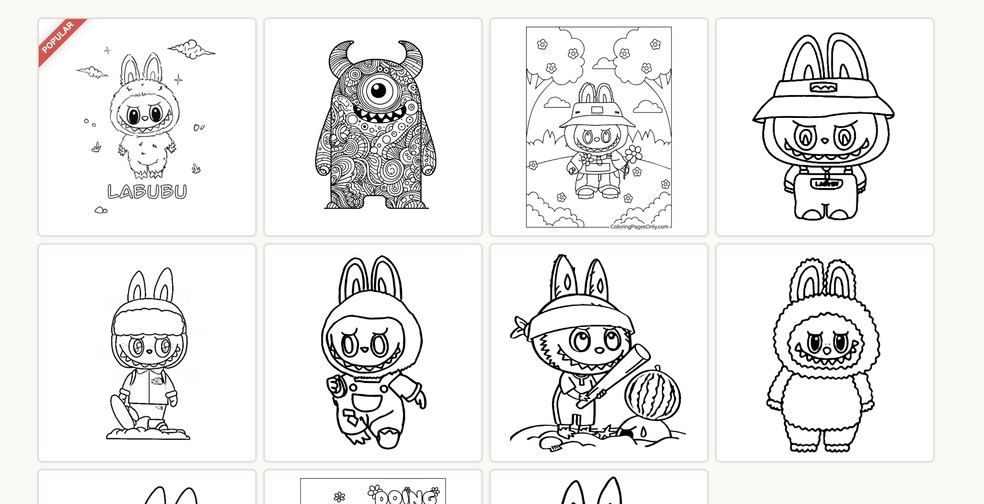 melhores desenhos do labubu para colorir grátis