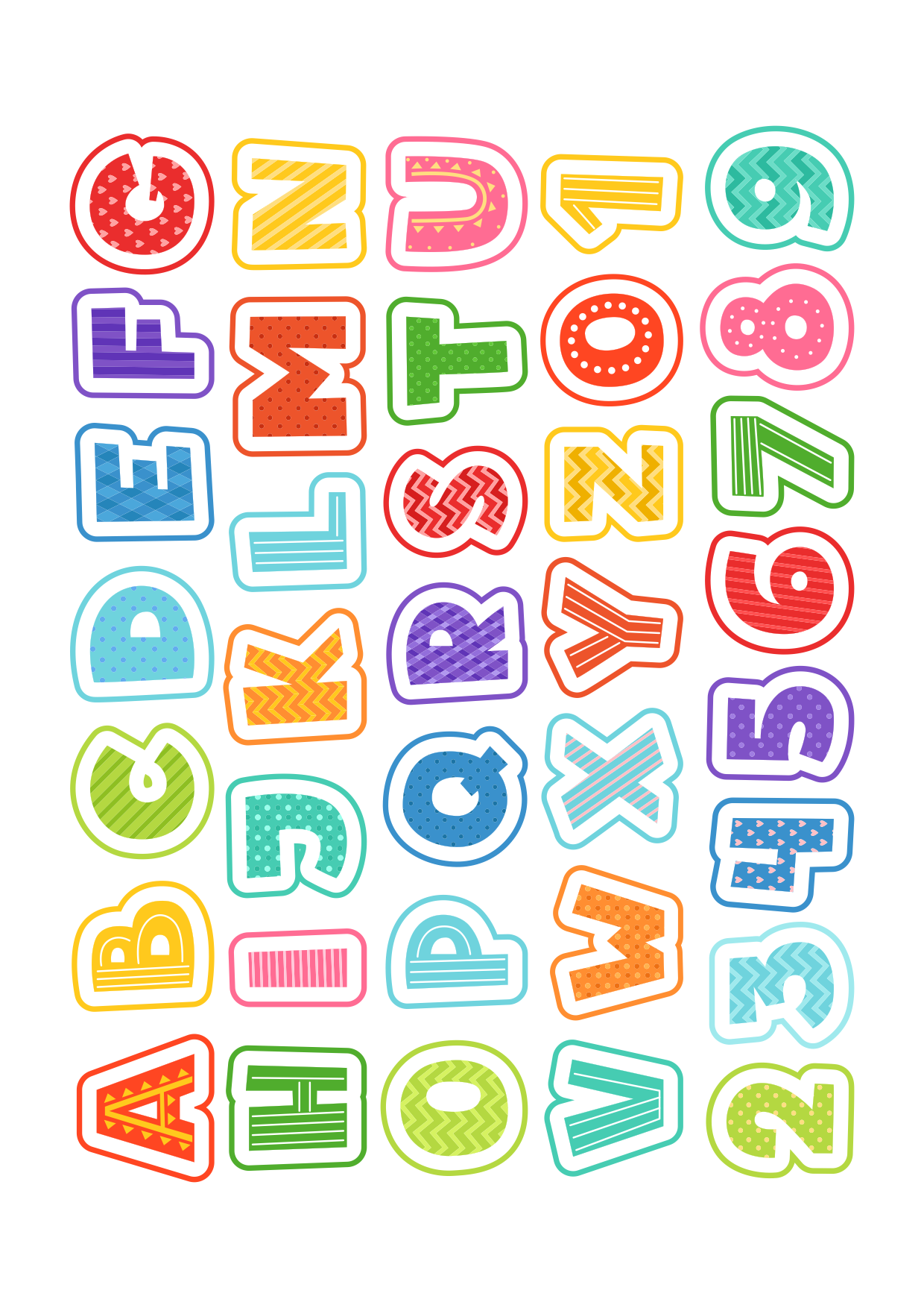 letras coloridas vs. letras pretas para educação infantil