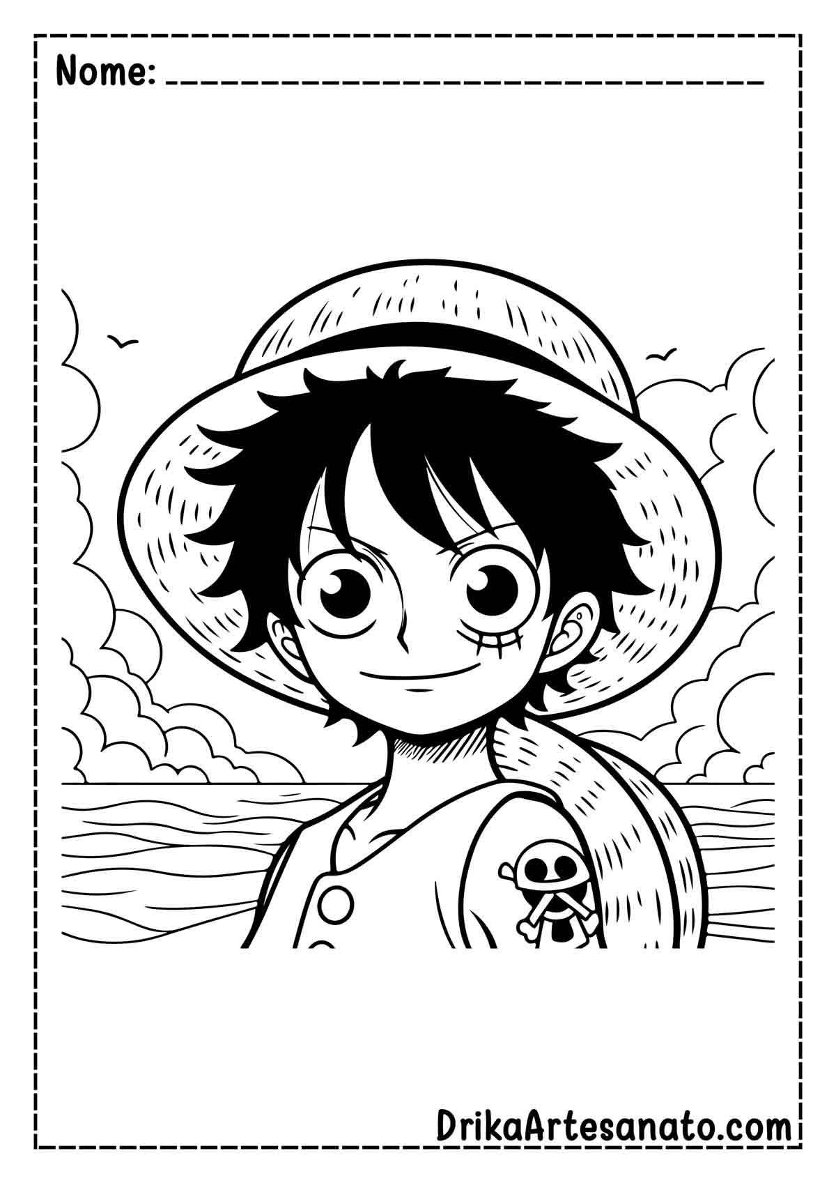 luffy rosto desenho fácil