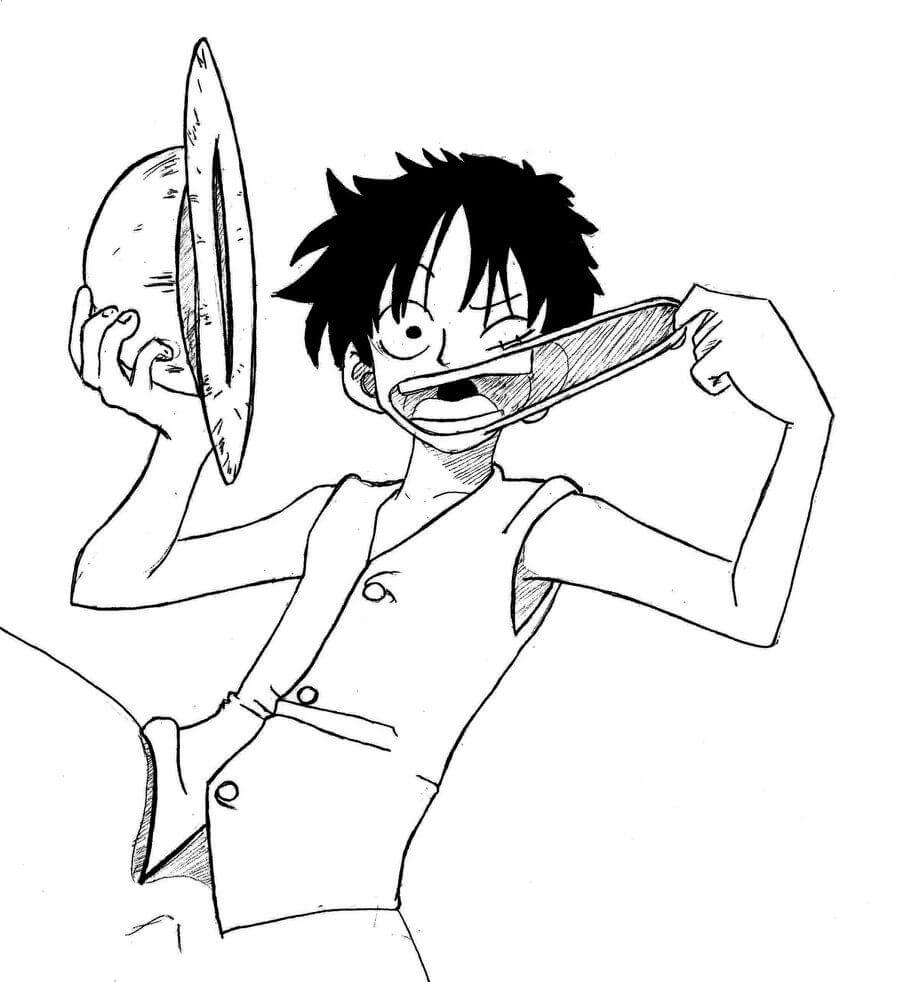 desenhar chapéu de palha luffy