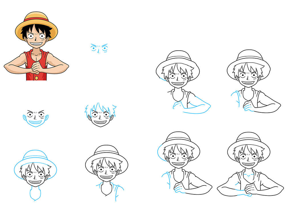 desenho a lápis luffy