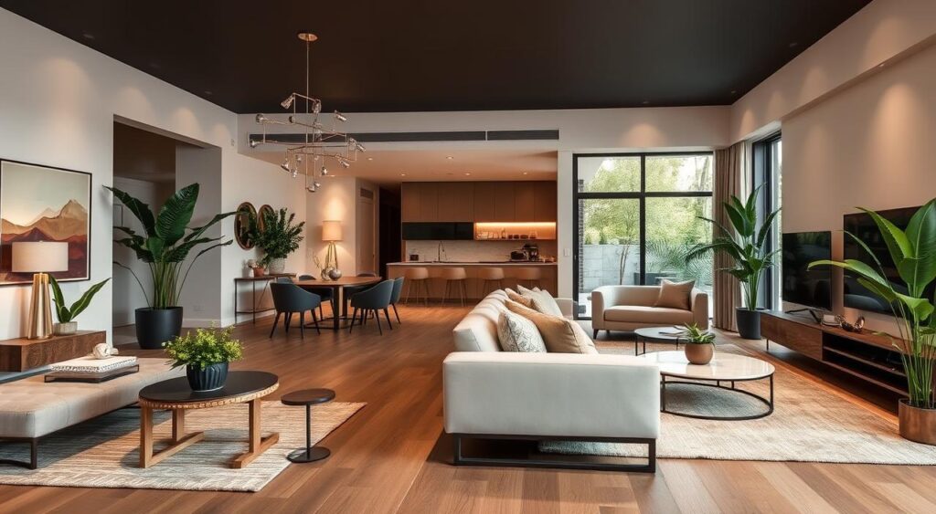 ideias criativas divisória sala jantar estar