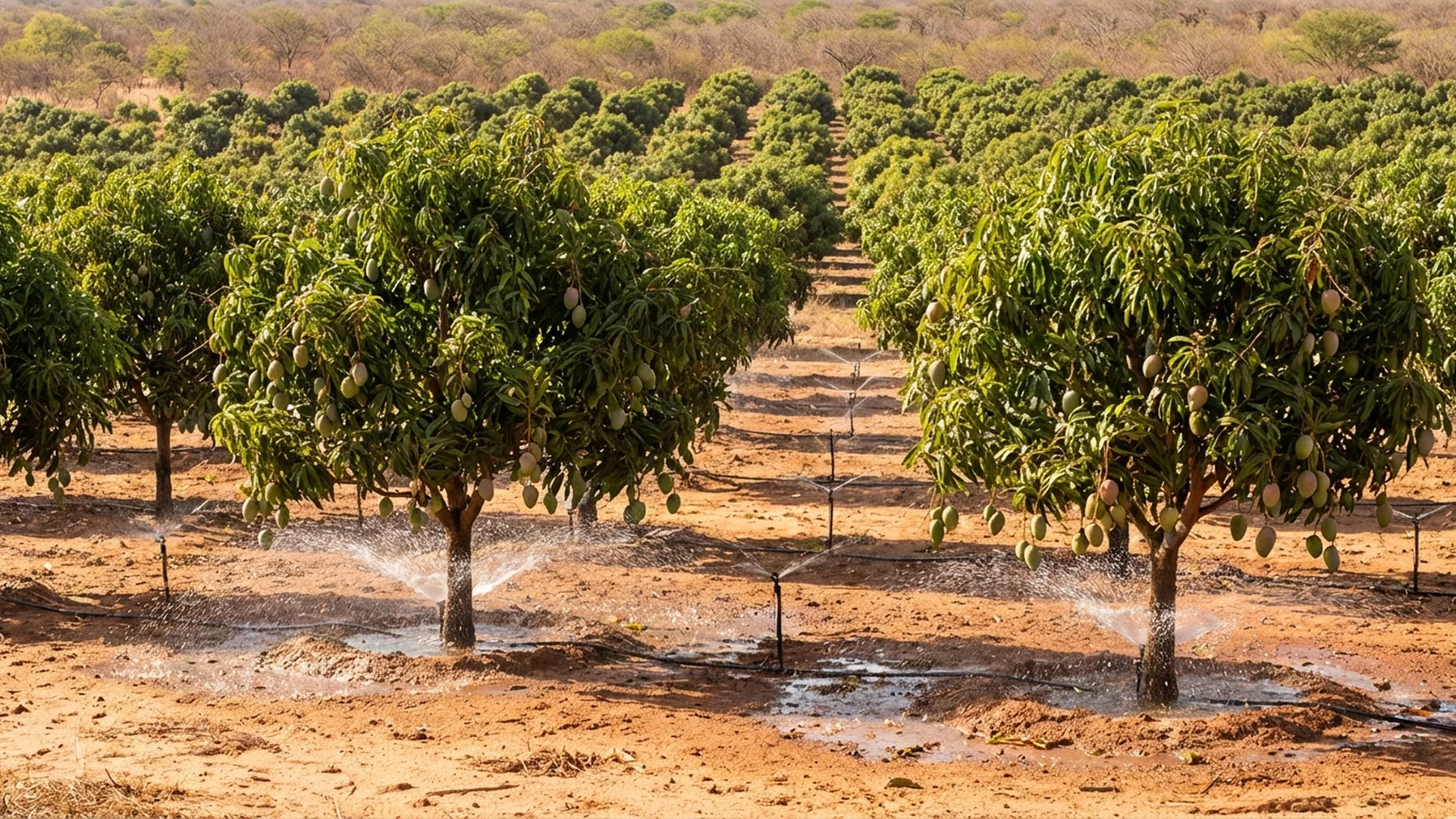 microaspersão para cultivo de manga