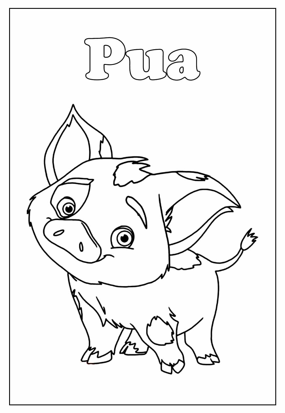 Desenhos do Pua e Heihei para colorir