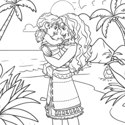 Moana para colorir simples para crianças