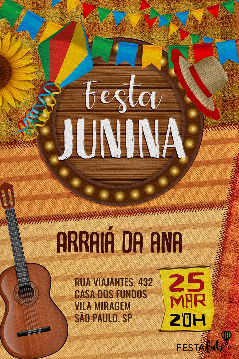 convite festa junina digital