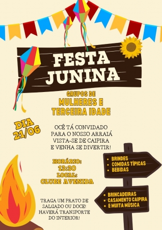 convite festa junina whatsapp