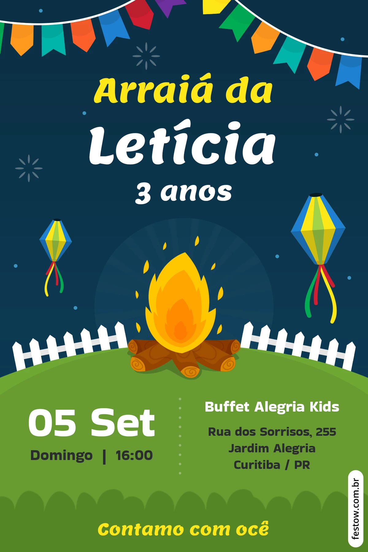 convite festa junina personalizado