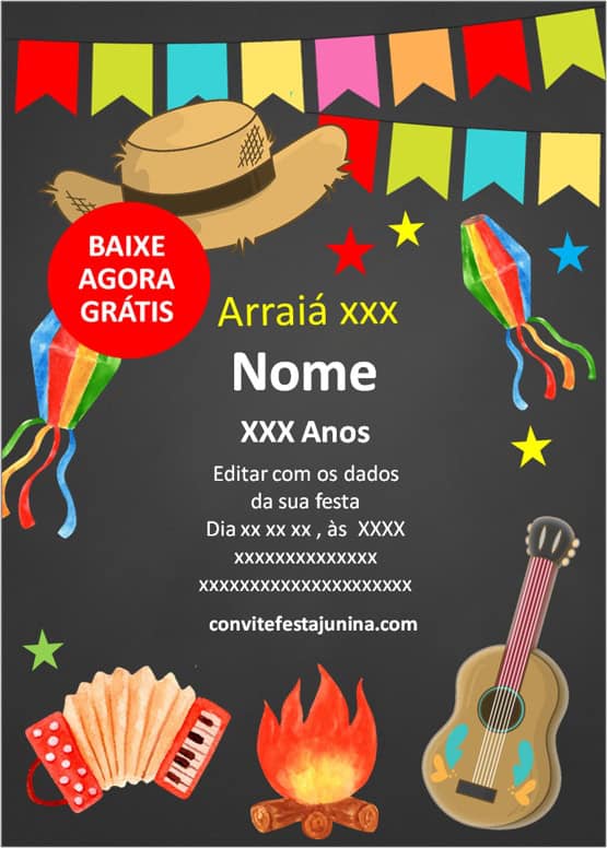 convite festa junina para imprimir