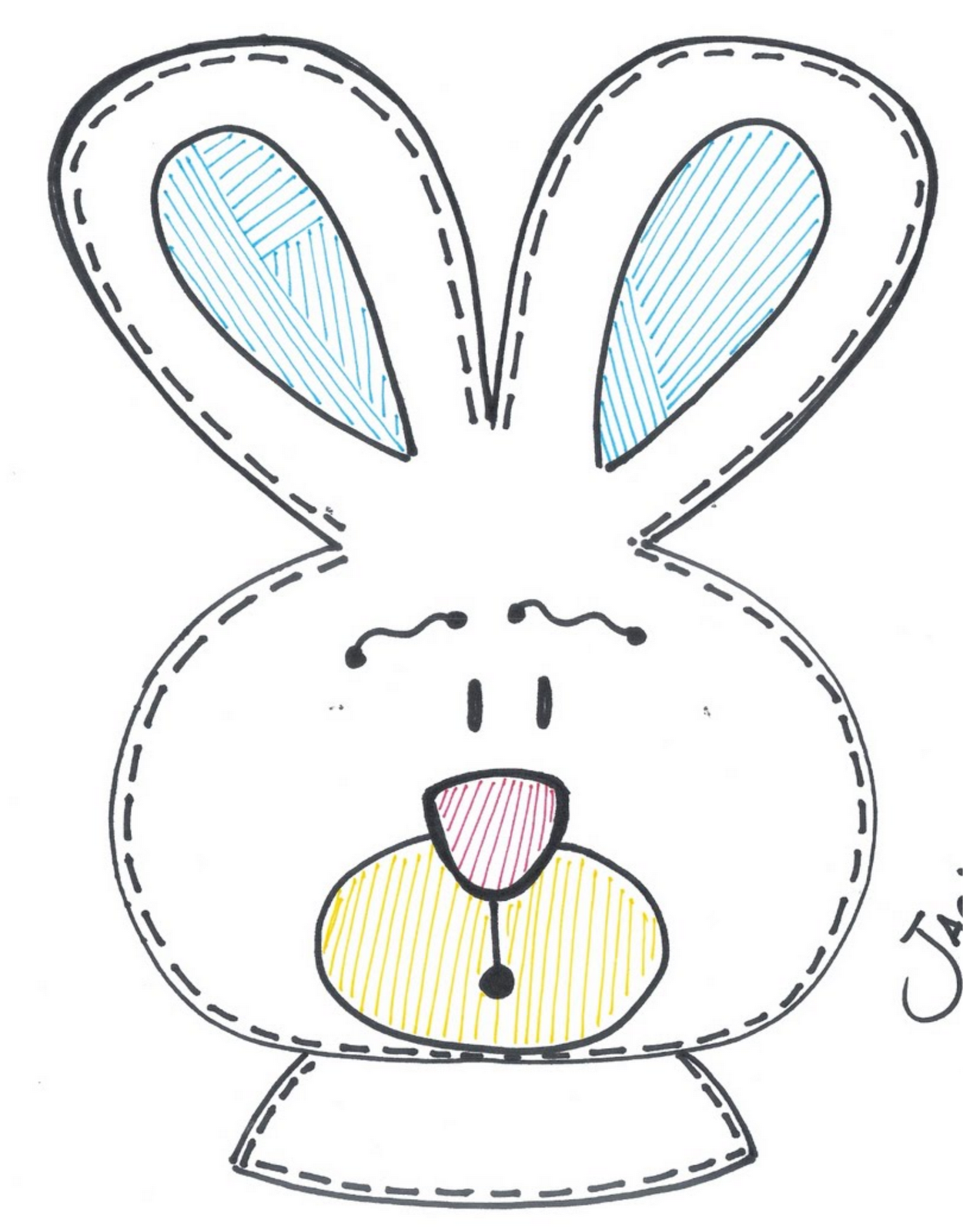 molde coelho páscoa para imprimir