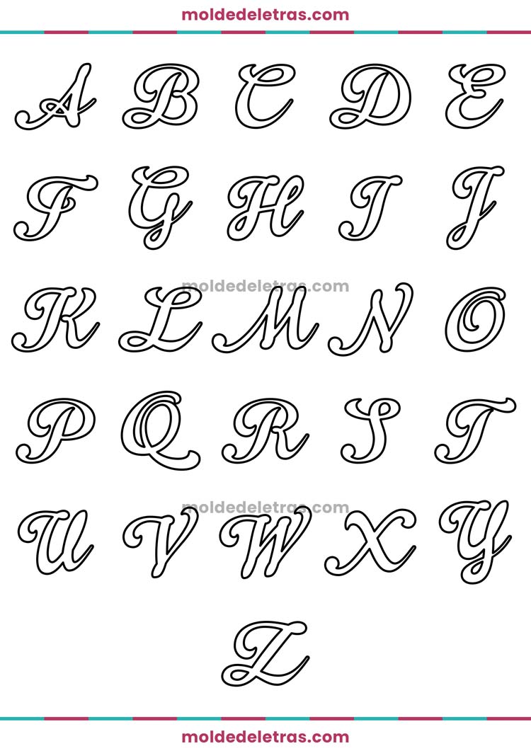 molde de letras cursivas para feltro