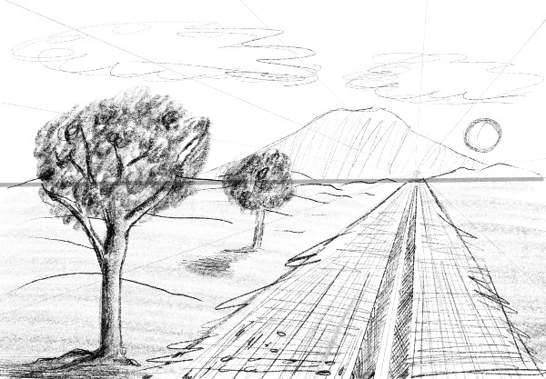 como desenhar paisagens fáceis a lápis