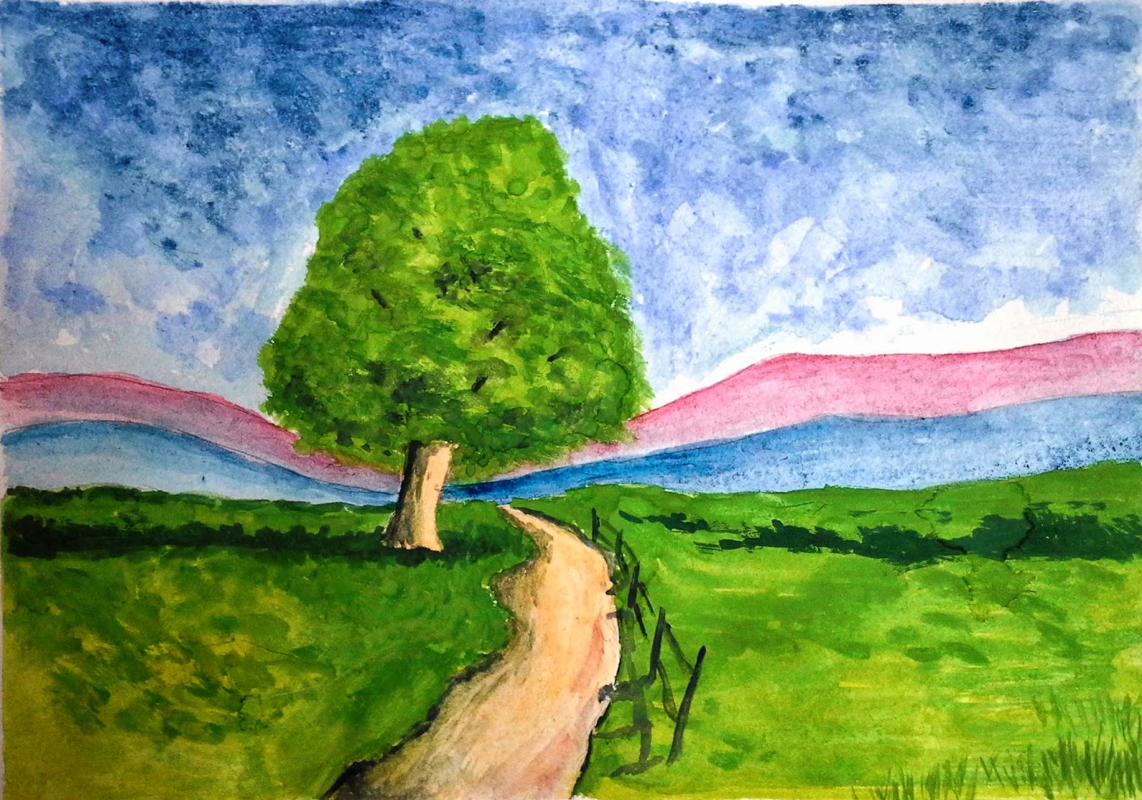 como desenhar paisagens fáceis a lápis