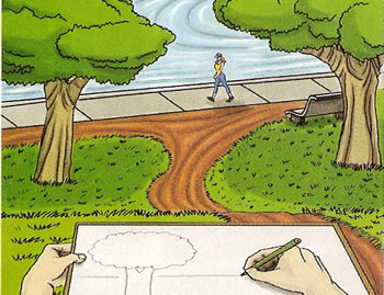 desenhos de paisagens fáceis com cores