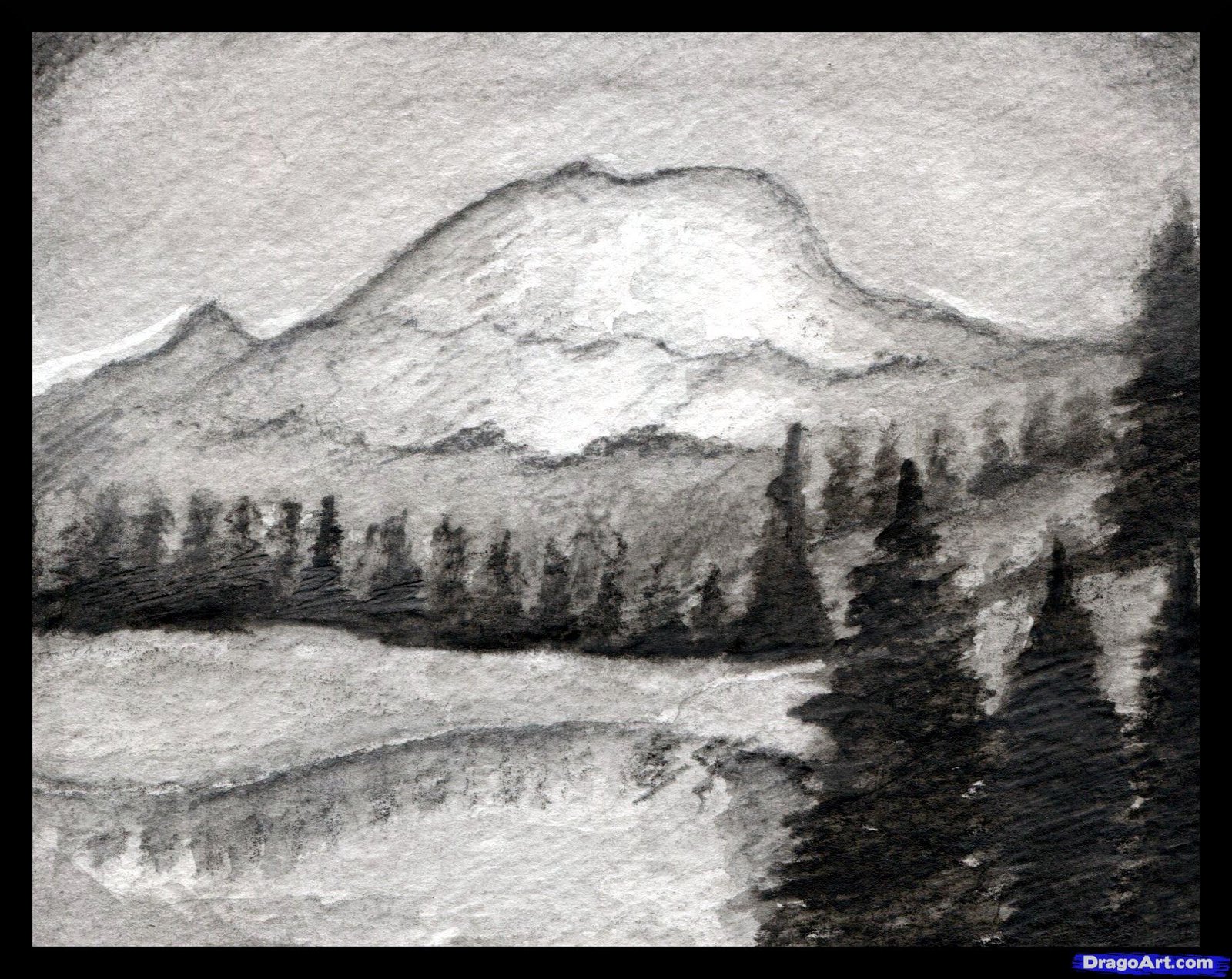 como desenhar paisagens fáceis a lápis