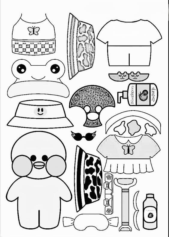 como desenhar comidas fofas para paper duck