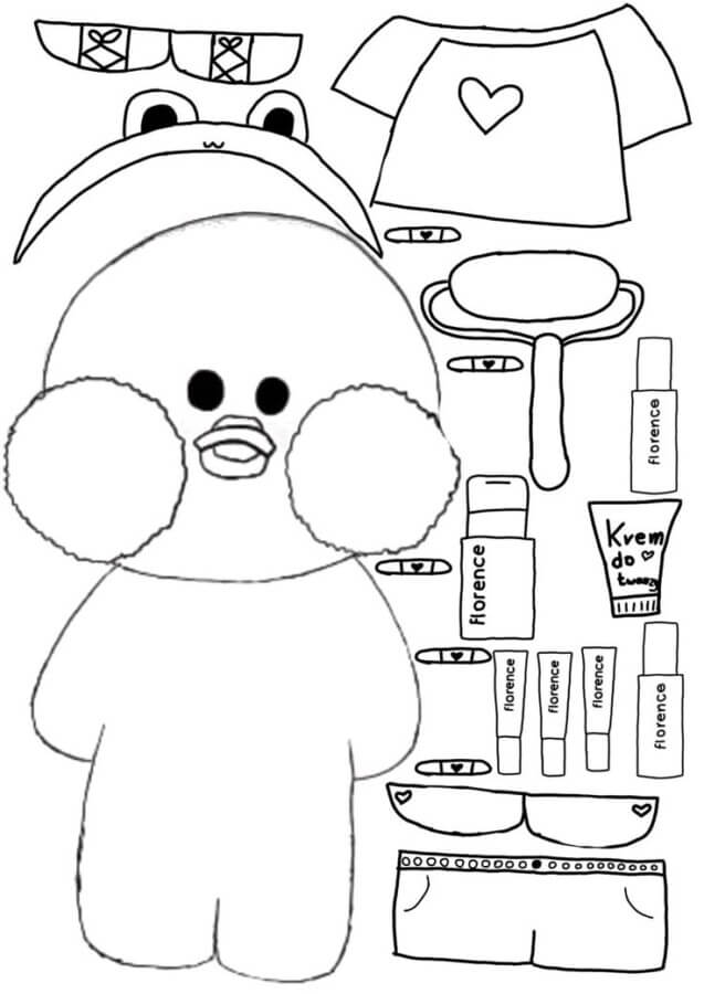 paper duck para colorir