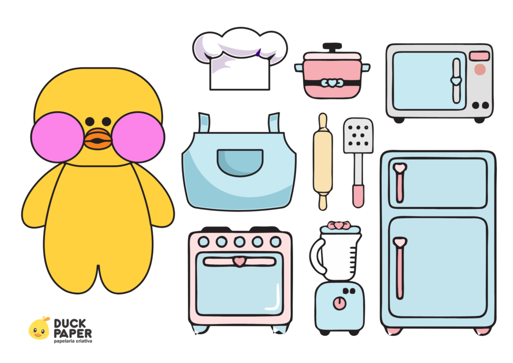 paper duck para imprimir e colorir