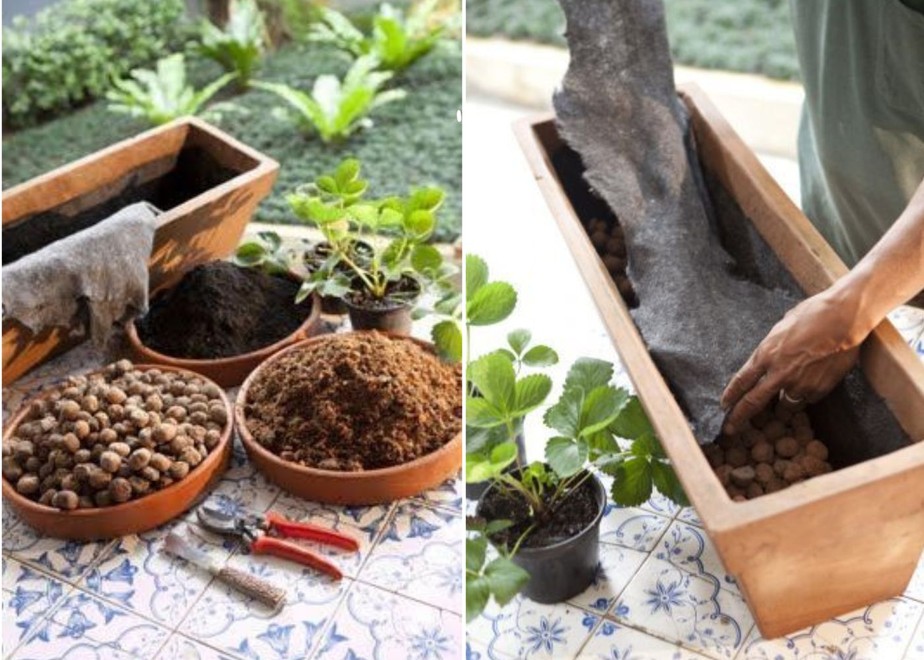 passo a passo instalação manta bidim jardim pedras