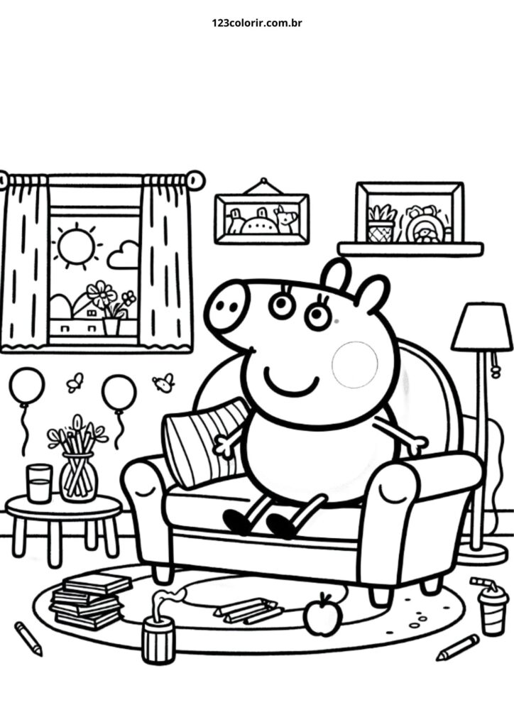 peppa pig para colorir vs desenhos de outros personagens