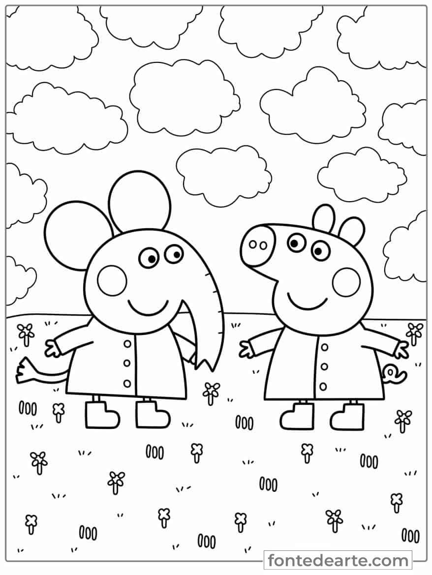 peppa pig para colorir vs desenhos de outros personagens
