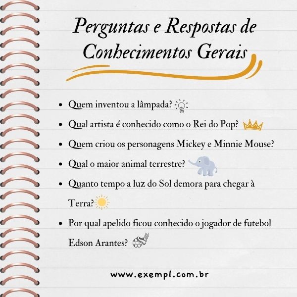 quiz geral para testar conhecimento
