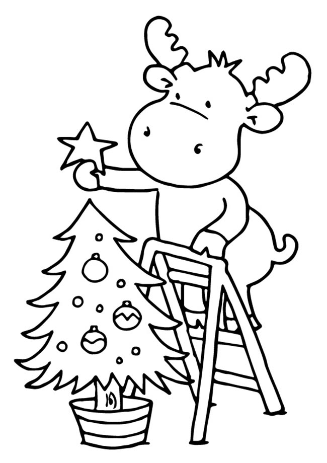 desenho de pinheiro de natal detalhado