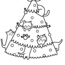 árvore de natal com presentes para colorir