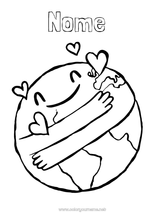 ilustração planeta terra para imprimir