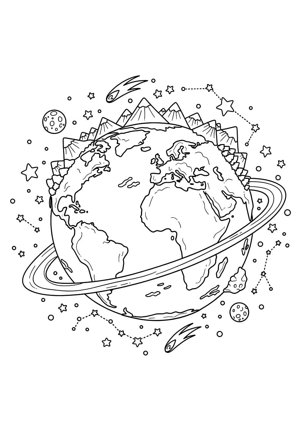 ilustração planeta terra para imprimir