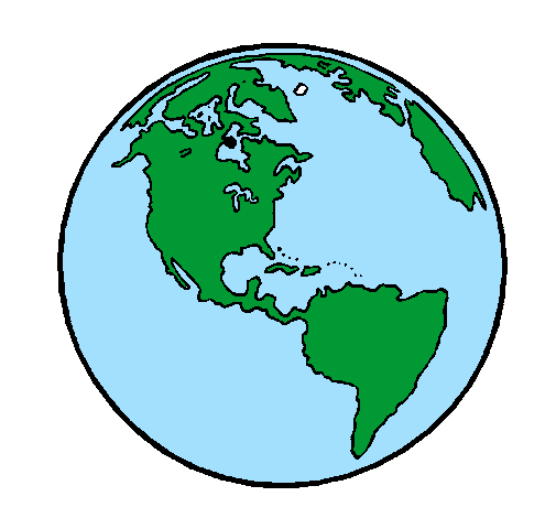 planeta terra com continentes para desenhar