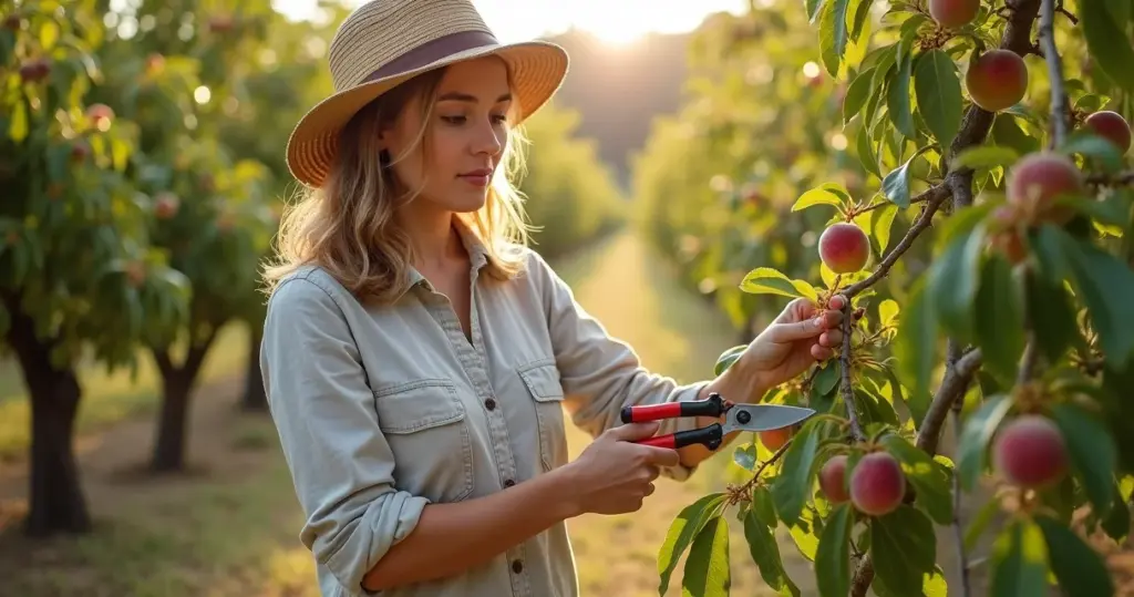 Poda de frutificação em pessegueiro passo a passo: colha pêssegos grandes e doces