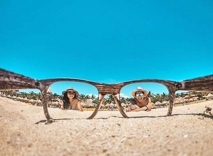 poses de costas para fotos na praia