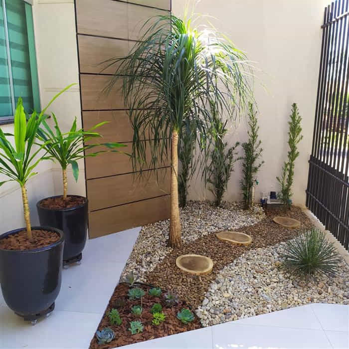 ideias criativas jardim de pedras simples