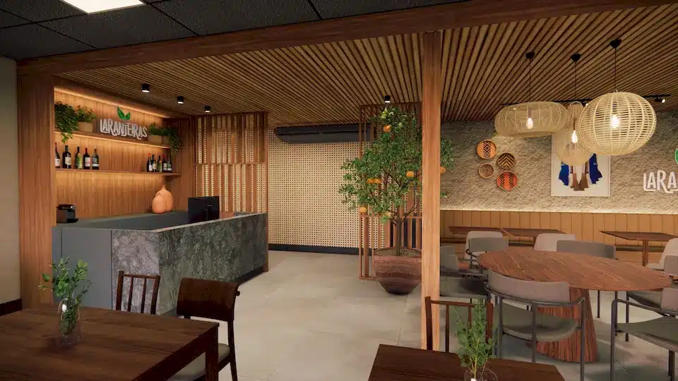 reforma de fachada de restaurante simples