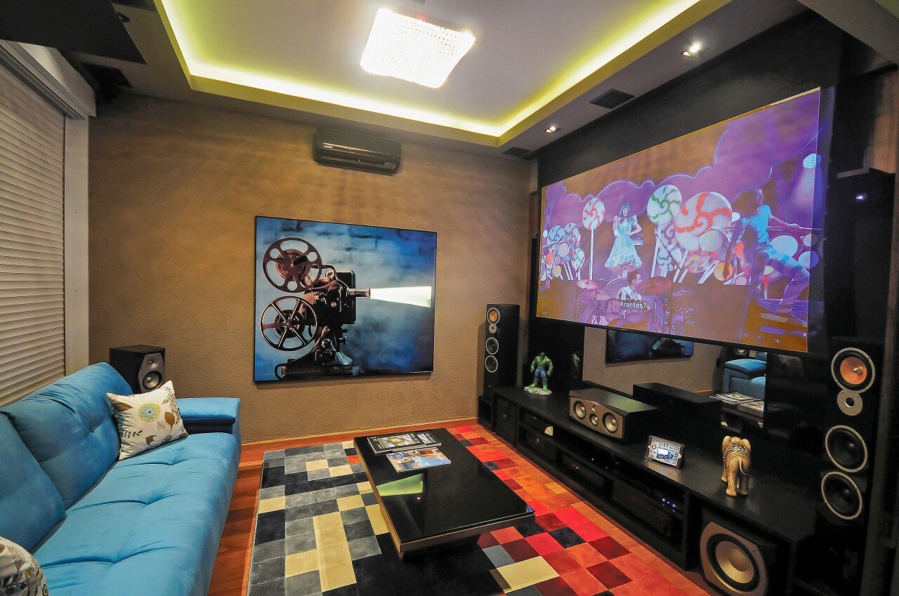 ideias de decoração sala de cinema em casa pequena