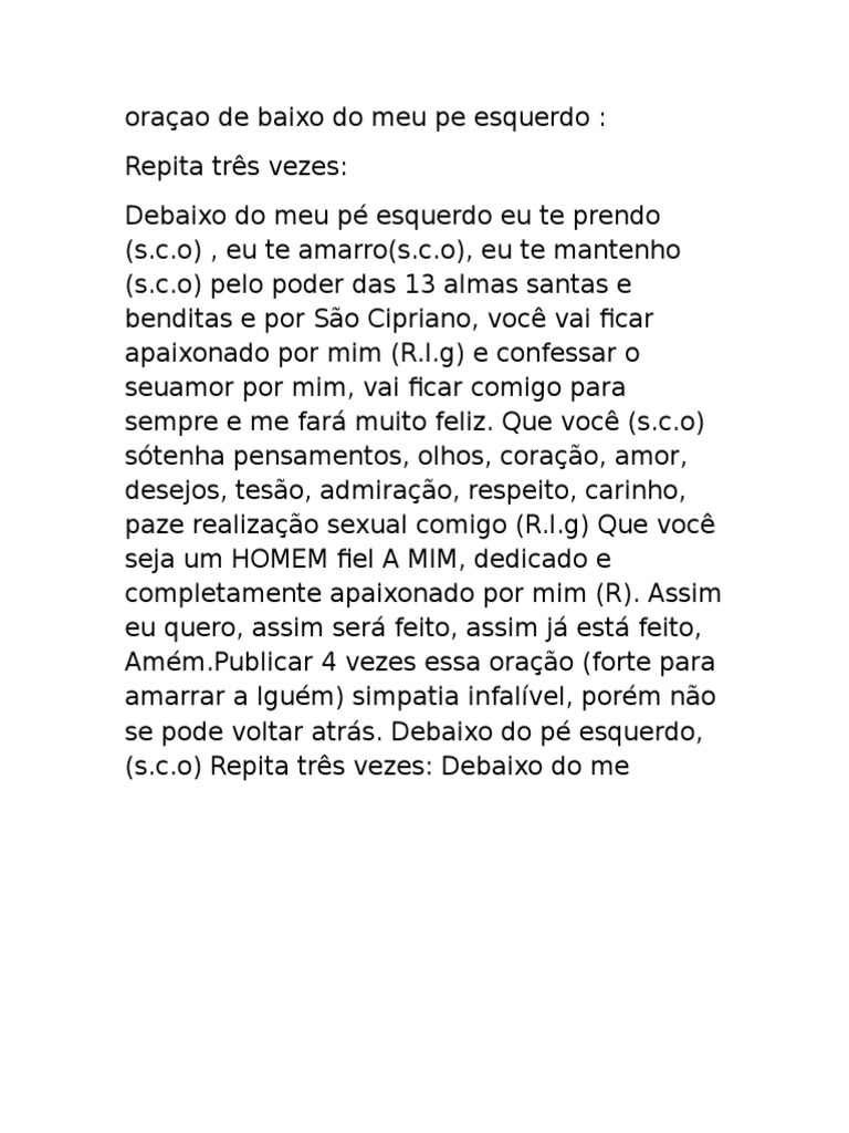 simpatia do pé amarra pessoa amada