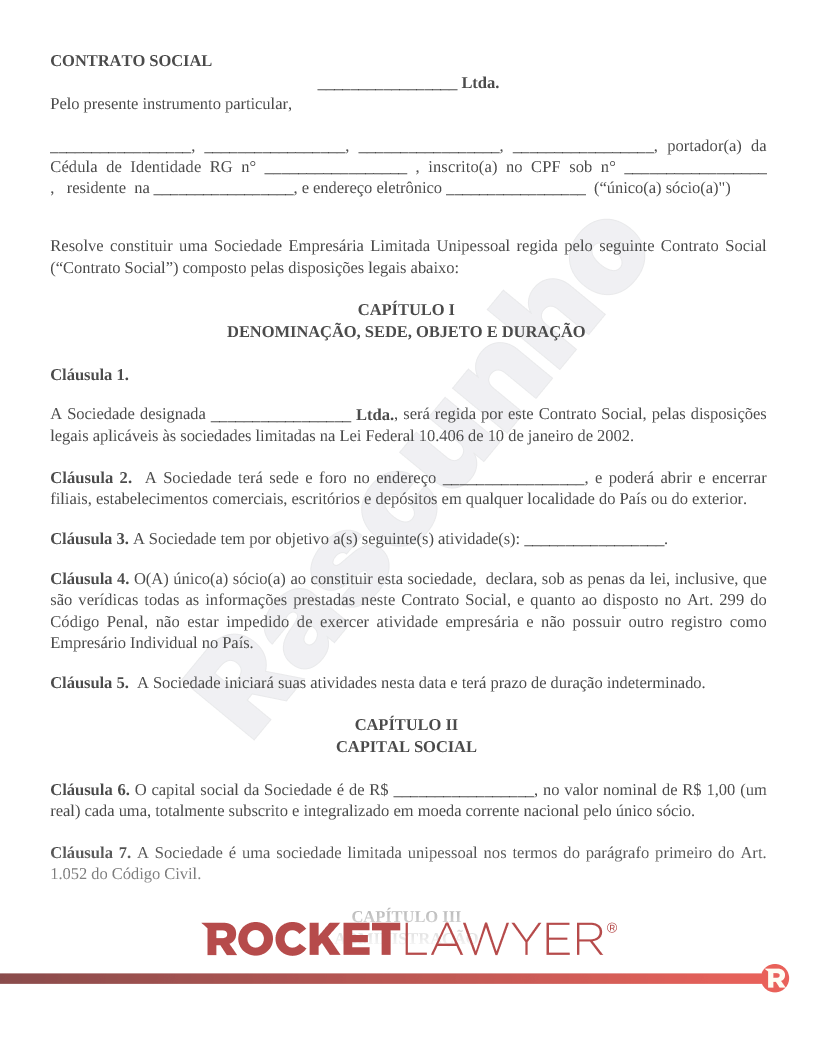 sociedade limitada unipessoal