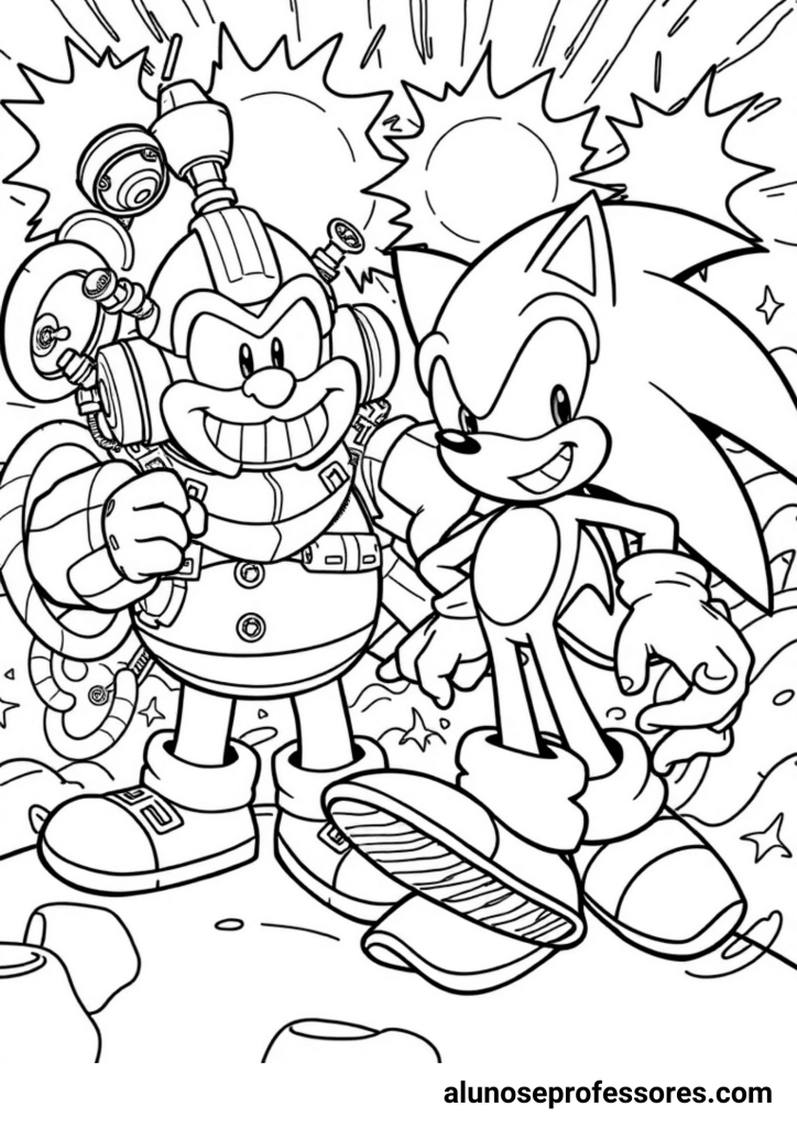 desenhos do sonic para colorir com giz de cera