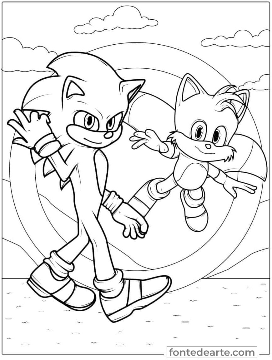 sonic para colorir pdf