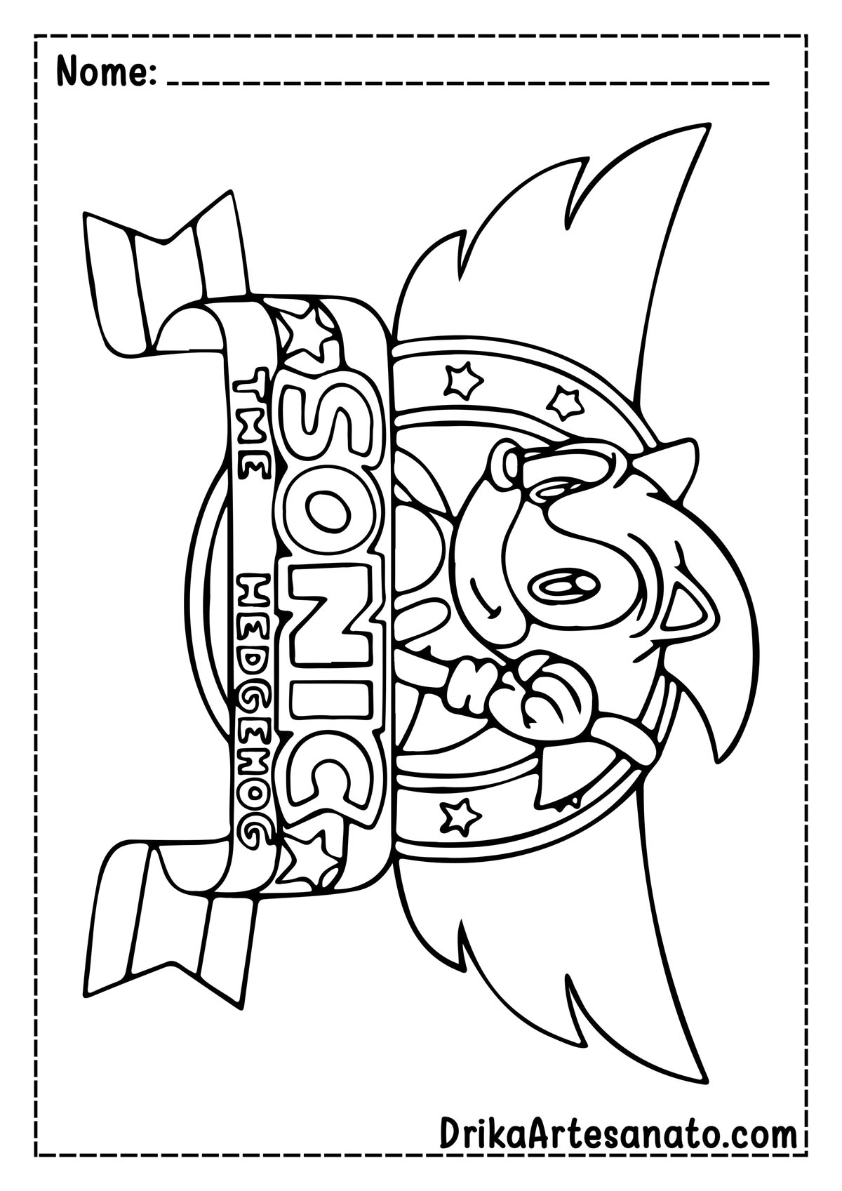 desenhos do sonic para atividades escolares