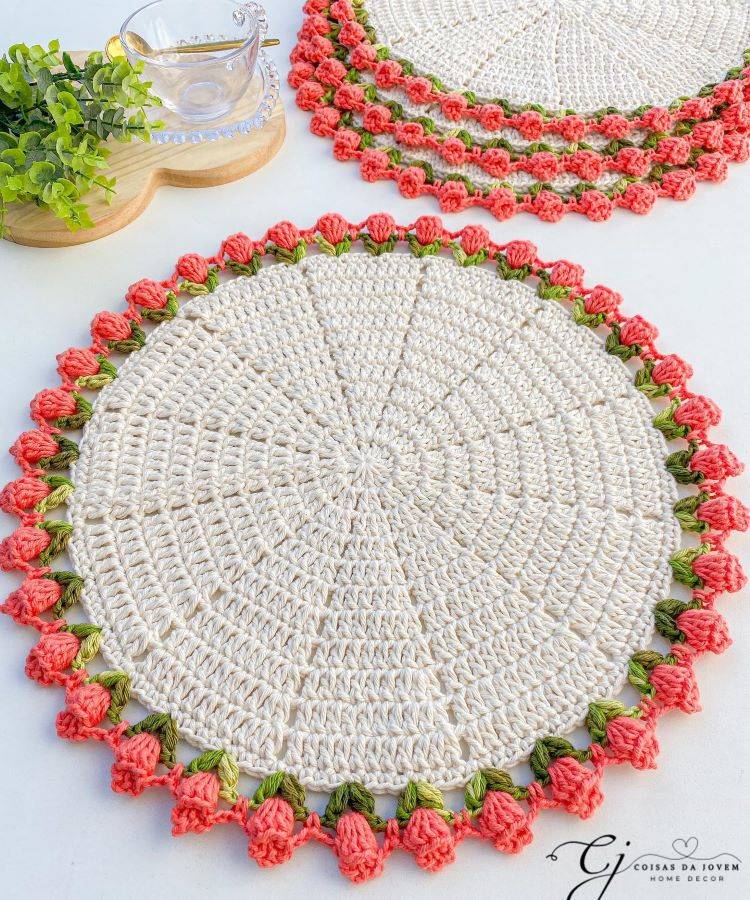 sousplat de crochê